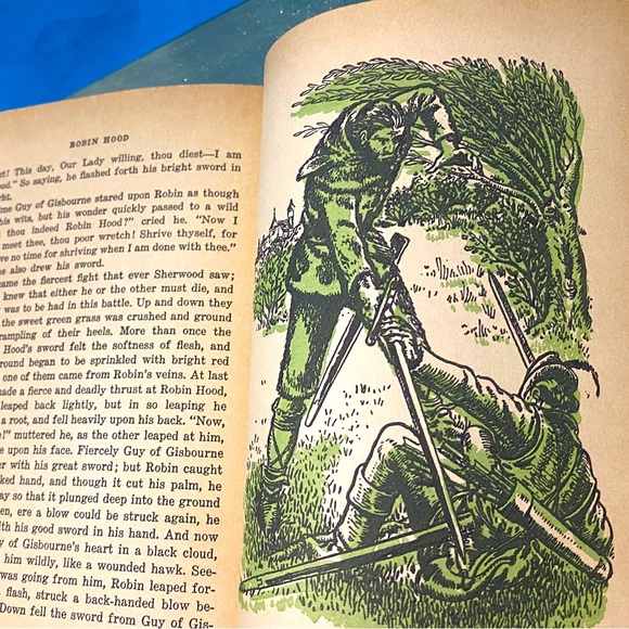 THE MERRY ADVENTURES OF ROBIN HOOD VTG 1955 HARDCOVER BOOK BY HOWARD PYLE 264p. - Picture 11 of 16